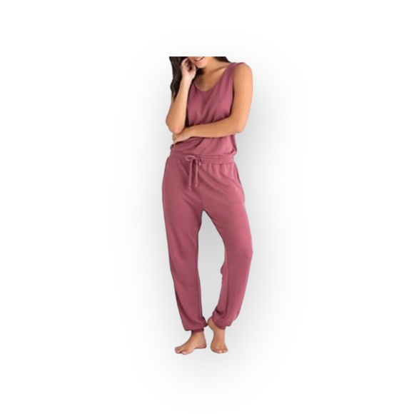 new Honeydew Intimates ❁ Open Draped Back Jumpsuit with Pockets ❁ Mauve ❁ Large - Picture 15 of 16
